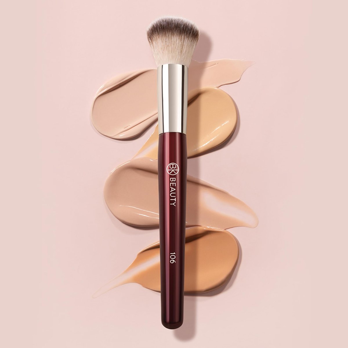 BK BEAUTY 106 Round Foundation Brush – Dense Dome Shape for Liquid & Cream Foundation, Seamless Streak-Free Application, Multi-Use Face Makeup Tool Avelisse
