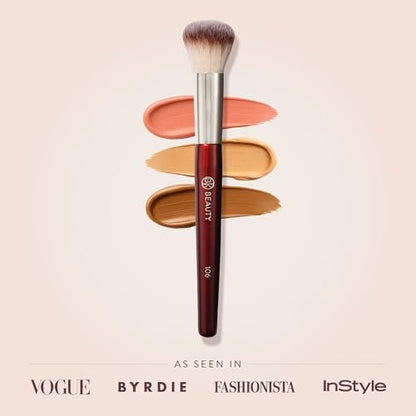 BK BEAUTY 106 Round Foundation Brush – Dense Dome Shape for Liquid & Cream Foundation, Seamless Streak-Free Application, Multi-Use Face Makeup Tool Avelisse