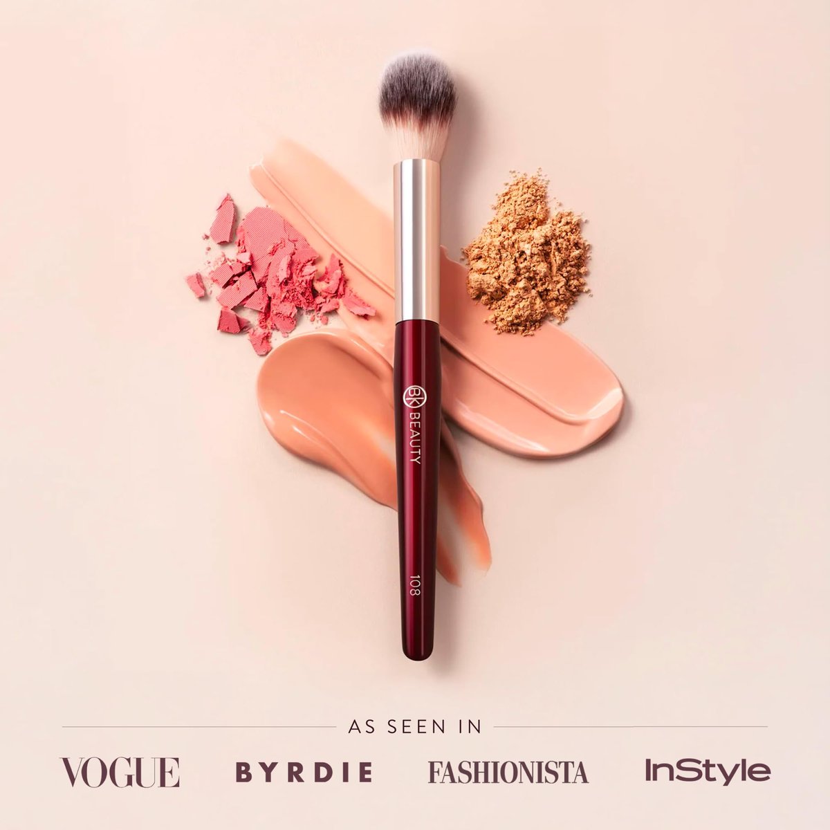 BK BEAUTY 108 Precision Powder Makeup Brush – Pro-Designed Tapered Brush for Under-Eye Setting, Crease-Free Finish & Subtle Highlighting Avelisse