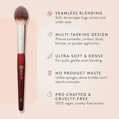 BK BEAUTY 110 Large Concealer Brush – Dense Tapered Under-Eye Concealer Brush for Quick Blending, Full Coverage Finish Avelisse