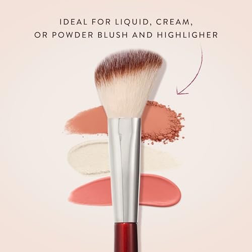 BK BEAUTY 112 Small Angled Face Brush – Precise Blush Brush for Soft, Natural Blend on Smaller Faces & Highlighting Avelisse