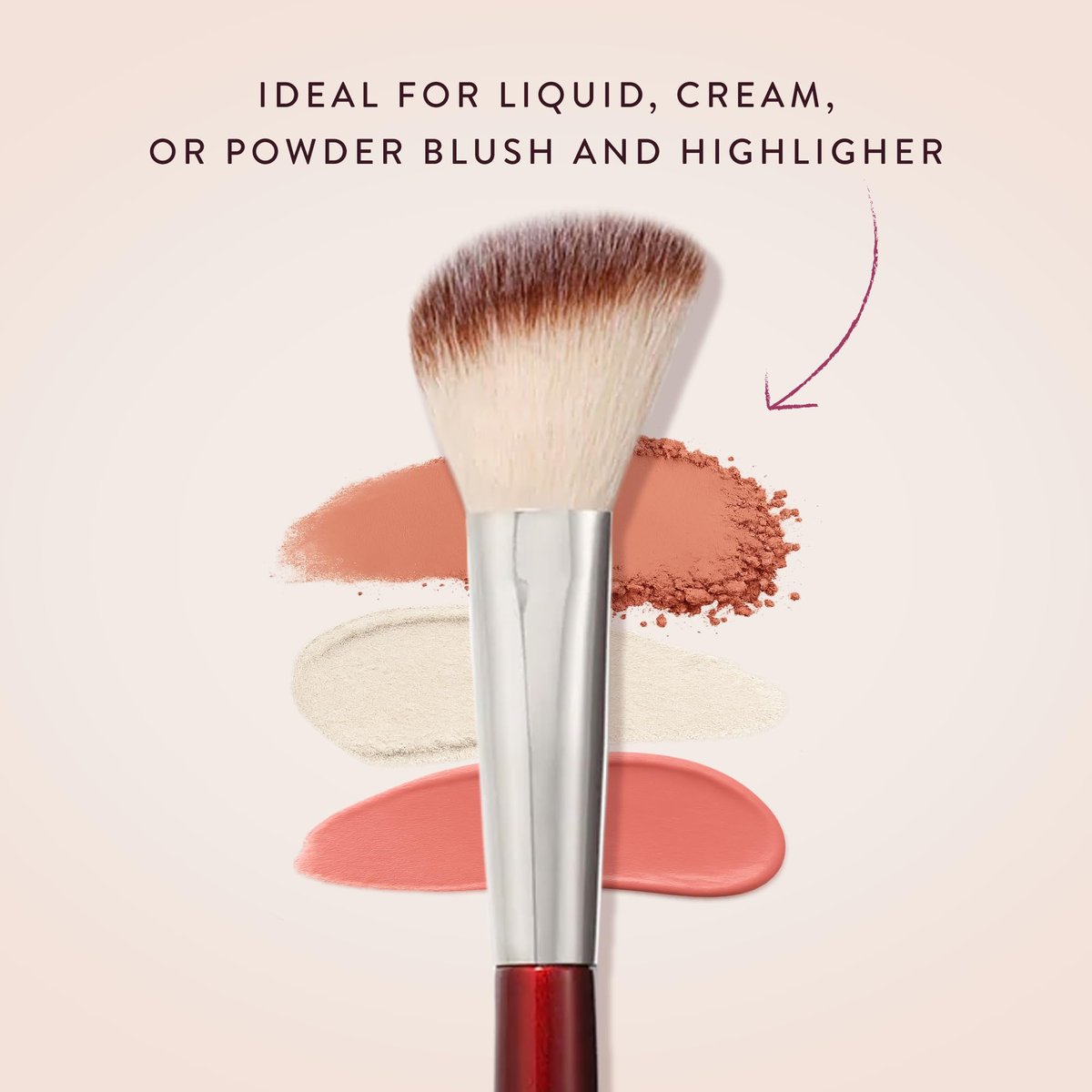 BK BEAUTY 112 Small Angled Face Brush – Precise Blush Brush for Soft, Natural Blend on Smaller Faces & Highlighting Avelisse