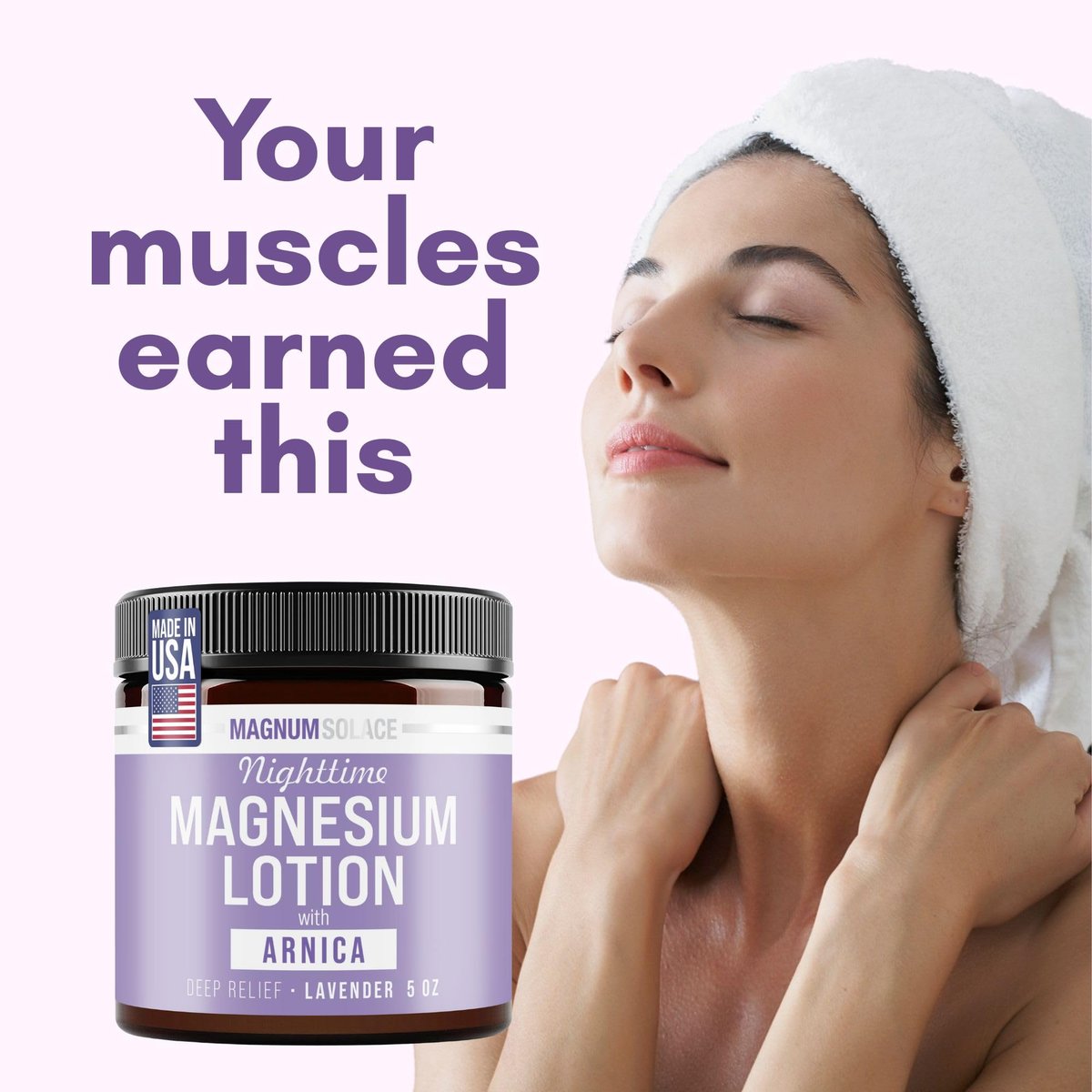 Magnum Solace Nighttime Magnesium Lotion with Arnica – Highly Concentrated Magnesium for Muscles & Joints – Apply to Legs or Feet Before Bed – Skin-Friendly, 5 Fl Oz - görsel 5