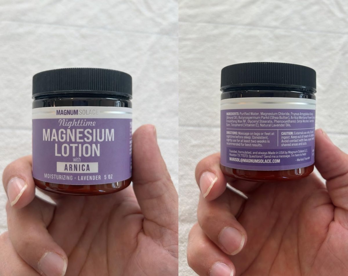 Magnum Solace Nighttime Magnesium Lotion with Arnica – Highly Concentrated Magnesium for Muscles & Joints – Apply to Legs or Feet Before Bed – Skin-Friendly, 5 Fl Oz - görsel 17