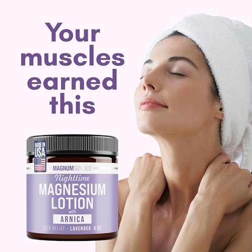 Magnum Solace Nighttime Magnesium Lotion with Arnica – Highly Concentrated Magnesium for Muscles & Joints – Apply to Legs or Feet Before Bed – Skin-Friendly, 5 Fl Oz - görsel 6