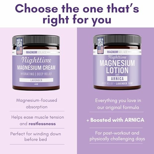 Magnum Solace Nighttime Magnesium Lotion with Arnica – Highly Concentrated Magnesium for Muscles & Joints – Apply to Legs or Feet Before Bed – Skin-Friendly, 5 Fl Oz - görsel 4