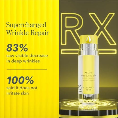 Beekman 1802 Milk RX Advanced Better Aging Wrinkle Serum – Collagen & Vitamin C Face Serum with Peptides & Goat Milk Exosomes, Retinol Alternative Avelisse