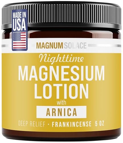 Magnum Solace Nighttime Magnesium Lotion with Arnica – Soothing Relief & Relaxation, Highly Concentrated Magnesium for Muscles & Joints, Apply to Legs or Feet Before Bed, Skin-Friendly, 5 Fl Oz - görsel 1