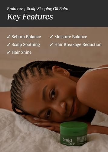 Bephor Braid Rev Scalp Sleeping Oil Balm – Korean Scalp Treatment for Dry Scalp, Balm-to-Oil Formula with Coconut & Shea Butter, Reduces Excess Sebum & Strengthens Hair Roots, 2.65 oz Avelisse