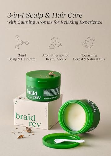 Bephor Braid Rev Scalp Sleeping Oil Balm – Korean Scalp Treatment for Dry Scalp, Balm-to-Oil Formula with Coconut & Shea Butter, Reduces Excess Sebum & Strengthens Hair Roots, 2.65 oz Avelisse