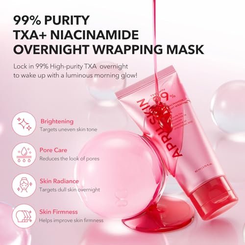 APRILSKIN TXA Niacinamide 99 Overnight Wrapping Mask – 99% High-Purity TXA + Niacinamide for Uneven Skin Tone, Firming & Pore Care (80ml / 2.70 fl.oz.) - görsel 4