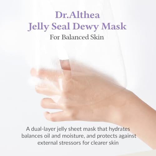 Dr.Althea Jelly Seal Dewy Mask | Hydrate & Restore Balance | Vegan Korean Skincare with PhytoPDRN Lotus (Pack of 4) Avelisse