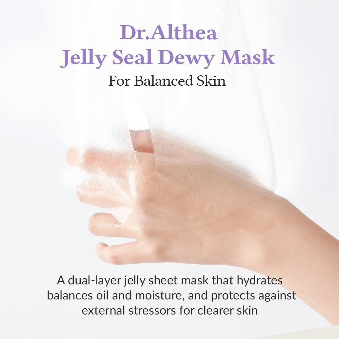 Dr.Althea Jelly Seal Dewy Mask | Hydrate & Restore Balance | Vegan Korean Skincare with PhytoPDRN Lotus (Pack of 4) Avelisse