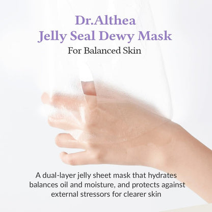Dr.Althea Jelly Seal Dewy Mask | Hydrate & Restore Balance | Vegan Korean Skincare with PhytoPDRN Lotus (Pack of 4) Avelisse