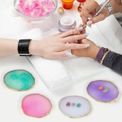 4 Pack Nail Art Palette - Resin Polish Color Design Mixing Plate for Nails | Mini Paint Palette Set