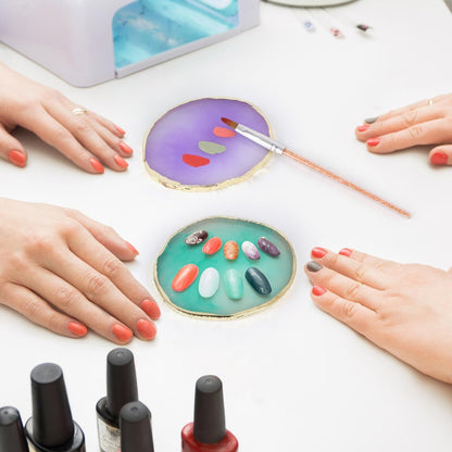 4 Pack Nail Art Palette - Resin Polish Color Design Mixing Plate for Nails | Mini Paint Palette Set