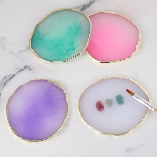 4 Pack Nail Art Palette - Resin Polish Color Design Mixing Plate for Nails | Mini Paint Palette Set - görsel 5