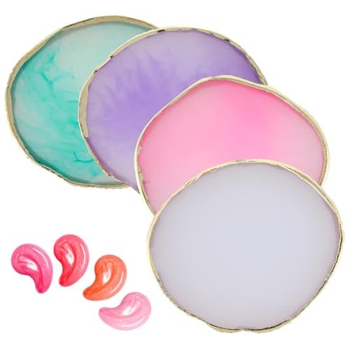 4 Pack Nail Art Palette - Resin Polish Color Design Mixing Plate for Nails | Mini Paint Palette Set - görsel 1