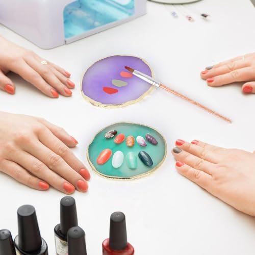 4 Pack Nail Art Palette - Resin Polish Color Design Mixing Plate for Nails | Mini Paint Palette Set - görsel 11
