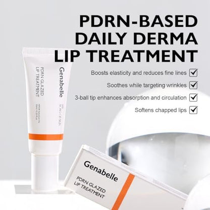 Genabelle PDRN Glazed Lip Treatment – Hydrating & Plumping Lip Balm with PDRN & Peptides for Soft, Glossy Lips – Intensive Lip Repair & Moisture Lock, Glass Skin, Korean Skincare - 0.33 fl oz Avelisse