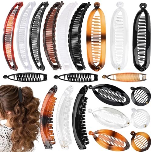 Strong Hold for Workouts & Thick Hair, 21pcs Banana Hair Clips for Women - 7 Styles Volumizing Claw Clips by Hapdoo, Secure Grip for All Hair Types - görsel 2