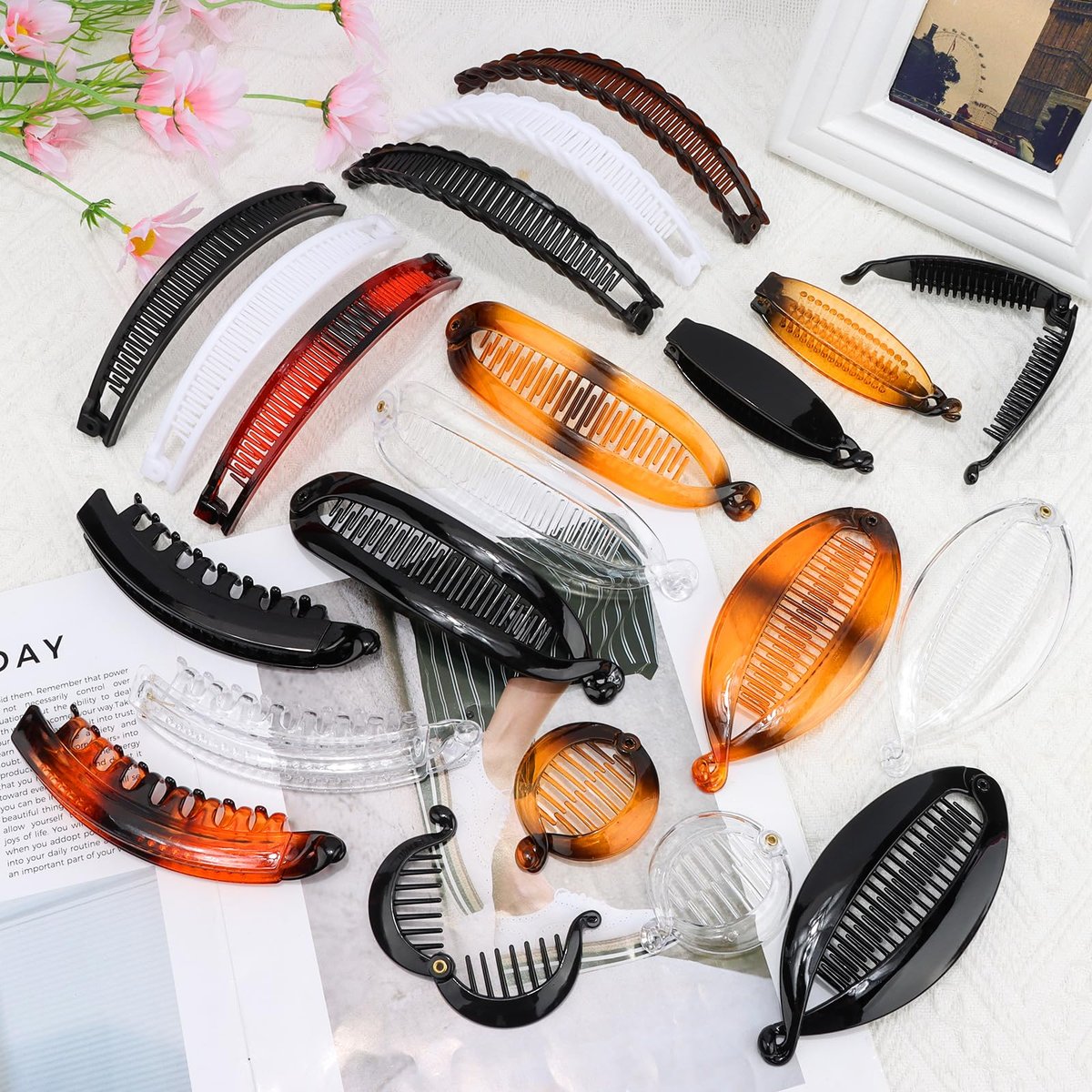 Strong Hold for Workouts & Thick Hair, 21pcs Banana Hair Clips for Women - 7 Styles Volumizing Claw Clips by Hapdoo, Secure Grip for All Hair Types - görsel 13