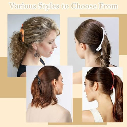 Strong Hold for Workouts & Thick Hair, 21pcs Banana Hair Clips for Women - 7 Styles Volumizing Claw Clips by Hapdoo, Secure Grip for All Hair Types