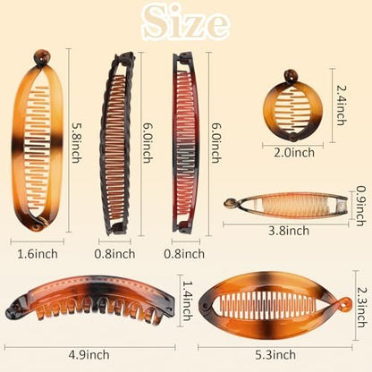 Strong Hold for Workouts & Thick Hair, 21pcs Banana Hair Clips for Women - 7 Styles Volumizing Claw Clips by Hapdoo, Secure Grip for All Hair Types