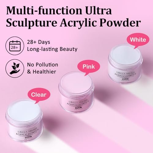Acrylic Nail Kit with Drill - 20g Clear White Pink Acrylic Powder & Liquid Set for Beginners, Professional Brushes, Nail Tips, Full Tools Extensions Starter for Women Home & Salon Avelisse