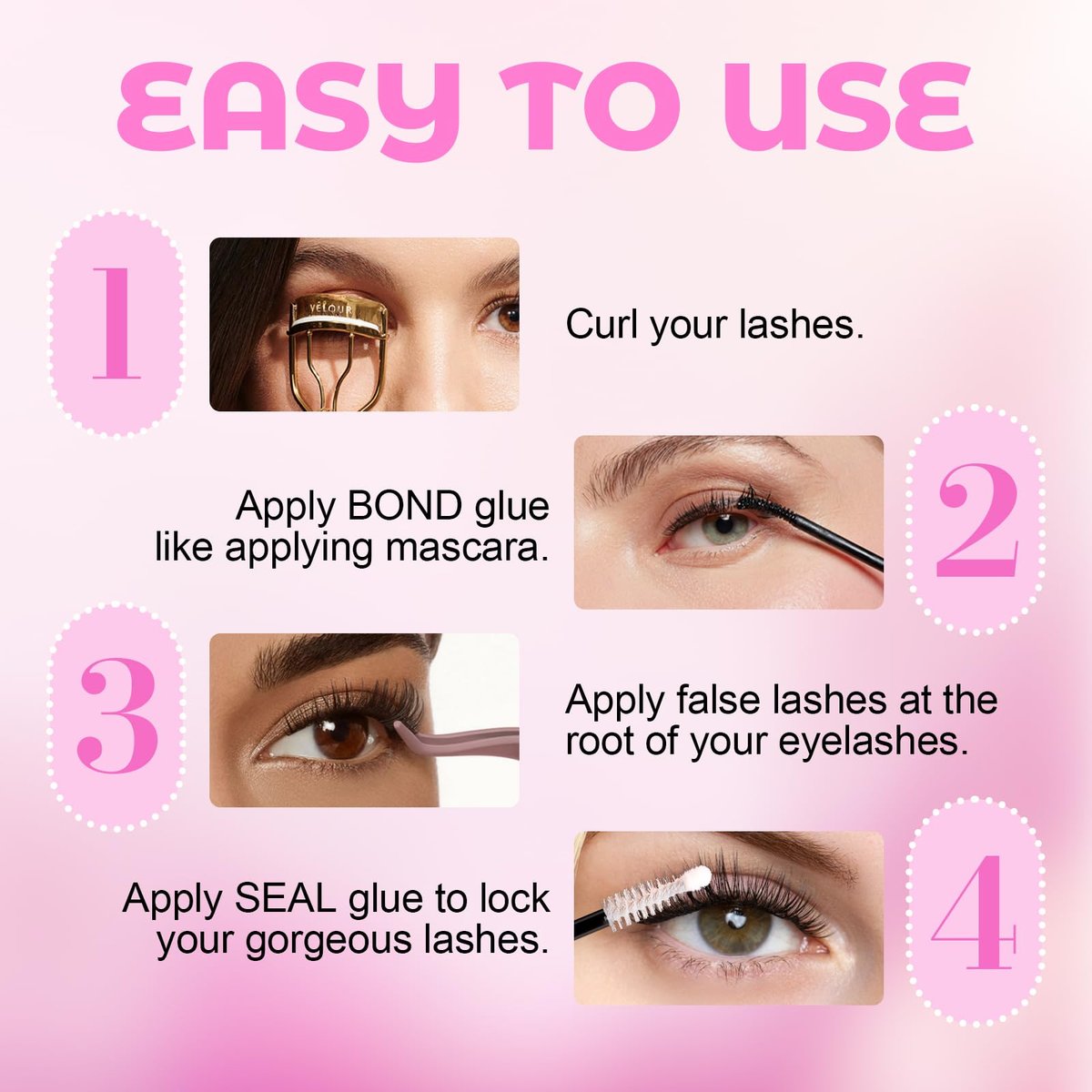 Azenlo 2-Pack Cluster Lash Bond and Seal Glue - Dual-Ended Lash Adhesive for Lash Extensions, Waterproof Latex-Free Strong Hold Lash Glue, All-Day Wear & Effortless Application for DIY Lash Clusters - görsel 11