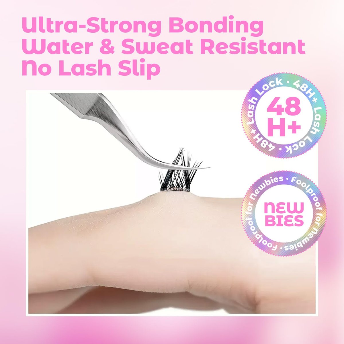 Azenlo 2-Pack Cluster Lash Bond and Seal Glue - Dual-Ended Lash Adhesive for Lash Extensions, Waterproof Latex-Free Strong Hold Lash Glue, All-Day Wear & Effortless Application for DIY Lash Clusters - görsel 7