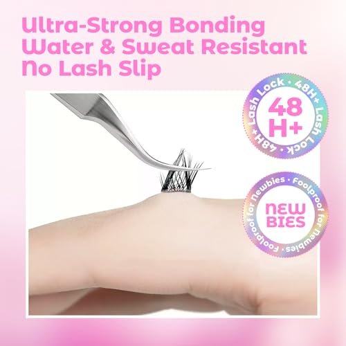 Azenlo 2-Pack Cluster Lash Bond and Seal Glue - Dual-Ended Lash Adhesive for Lash Extensions, Waterproof Latex-Free Strong Hold Lash Glue, All-Day Wear & Effortless Application for DIY Lash Clusters - görsel 8