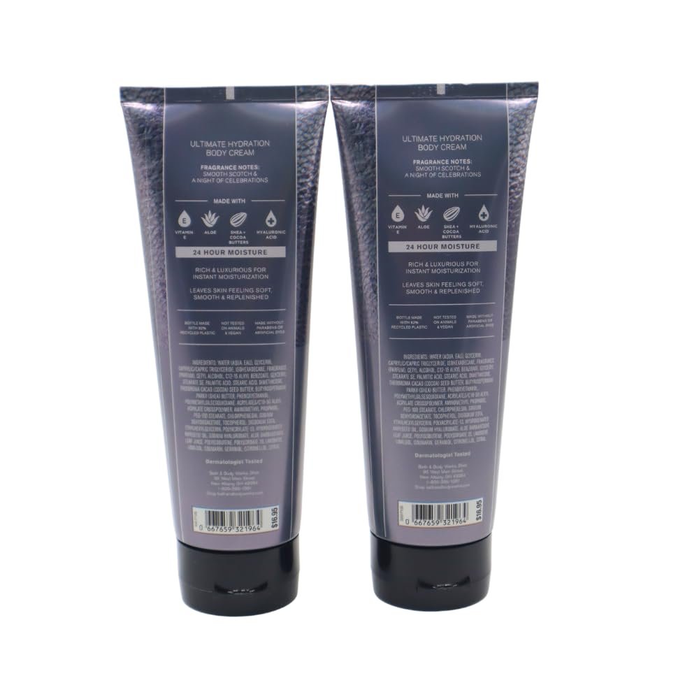 Bath & Body Works Countdown to Midnight Men's Collection Ultimate Hydration Body Cream Gift Set with Red Bow - Pack of 2 - görsel 7