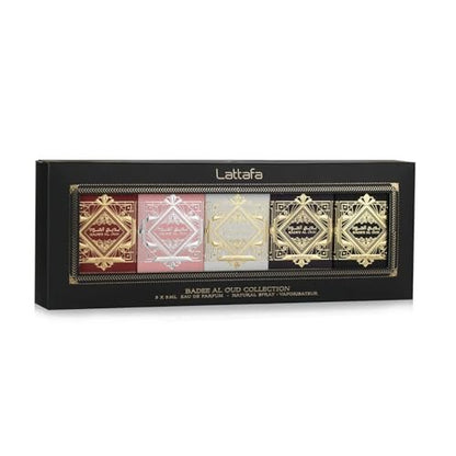Lattafa Bade'e Al Oud Collection – 5 x 5 ml Eau de Parfum Gift Set for Unisex (Honor & Glory + Sublime + Amethyst + Oud for Glory + Noble Blush) Avelisse