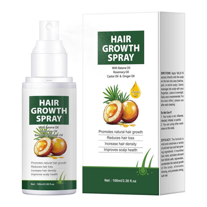 YAFUSIPE Hair Growth Oil Spray - Batana Oil with Rosemary, Castor & Ginger - Natural Hair Loss Treatment for Women & Men - Promotes Regrowth, Reduces Thinning, Strengthens Scalp - 3.38 oz