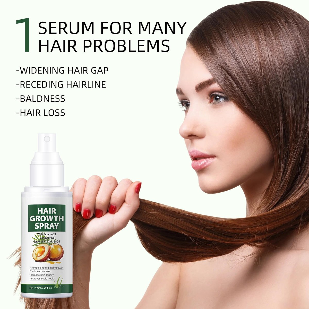 YAFUSIPE Hair Growth Oil Spray - Batana Oil with Rosemary, Castor & Ginger - Natural Hair Loss Treatment for Women & Men - Promotes Regrowth, Reduces Thinning, Strengthens Scalp - 3.38 oz - görsel 13