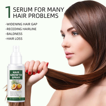 YAFUSIPE Hair Growth Oil Spray - Batana Oil with Rosemary, Castor & Ginger - Natural Hair Loss Treatment for Women & Men - Promotes Regrowth, Reduces Thinning, Strengthens Scalp - 3.38 oz