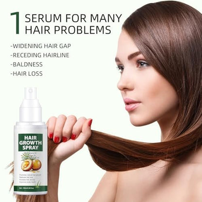 YAFUSIPE Hair Growth Oil Spray - Batana Oil with Rosemary, Castor & Ginger - Natural Hair Loss Treatment for Women & Men - Promotes Regrowth, Reduces Thinning, Strengthens Scalp - 3.38 oz