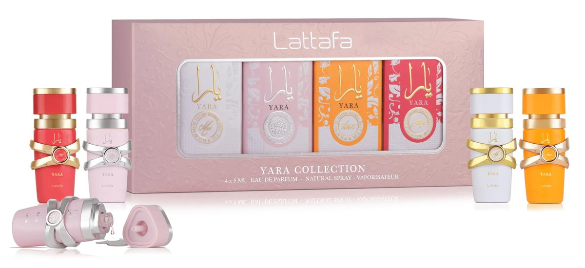 Lattafa Yara Collection 4 × 5 ml Eau de Parfum Gift Set for Women – Yara, Yara Moi, Yara Tous, Yara Candy - görsel 1