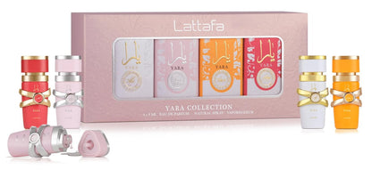 Lattafa Yara Collection 4 × 5 ml Eau de Parfum Gift Set for Women – Yara, Yara Moi, Yara Tous, Yara Candy