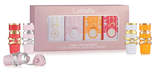 Lattafa Yara Collection 4 × 5 ml Eau de Parfum Gift Set for Women – Yara, Yara Moi, Yara Tous, Yara Candy