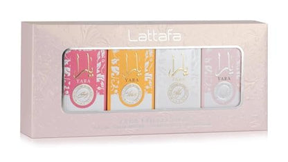 Lattafa Yara Collection 4 × 5 ml Eau de Parfum Gift Set for Women – Yara, Yara Moi, Yara Tous, Yara Candy