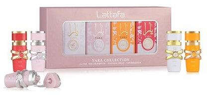 Lattafa Yara Collection 4 × 5 ml Eau de Parfum Gift Set for Women – Yara, Yara Moi, Yara Tous, Yara Candy