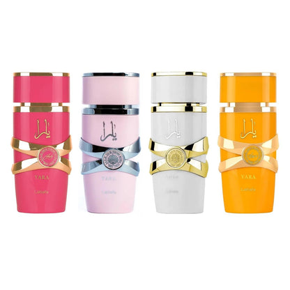 Lattafa Yara Collection 4 × 5 ml Eau de Parfum Gift Set for Women – Yara, Yara Moi, Yara Tous, Yara Candy