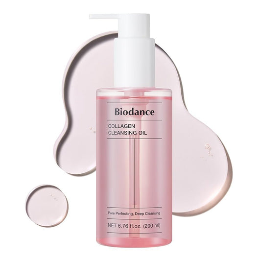 BIODANCE Collagen Cleansing Oil - Gentle Facial Oil Cleanser & Makeup Remover for Sensitive Skin, Blackhead and Whitehead Removal, Korean Skincare, 6.76 fl oz (200 ml)