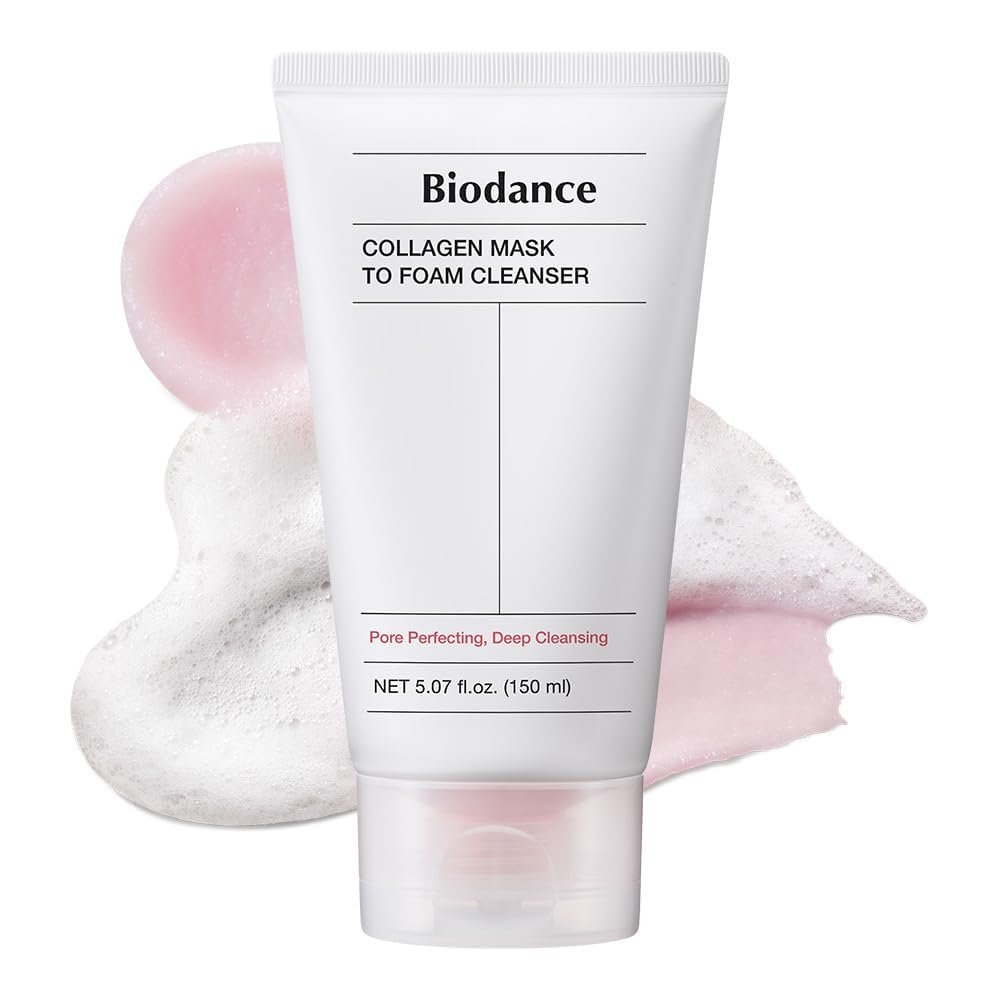 BIODANCE Collagen Mask To Foam Cleanser – 2-in-1 Pore Care & Hydrating Foaming Facial Cleanser for Sensitive Skin, Korean Skin Care, 5.07 fl. oz. (150 ml) - görsel 1