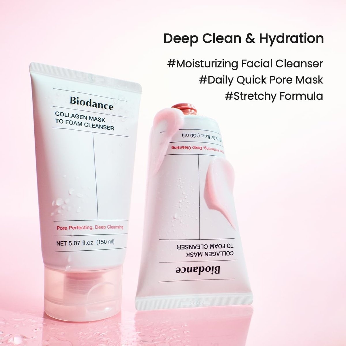 BIODANCE Collagen Mask To Foam Cleanser – 2-in-1 Pore Care & Hydrating Foaming Facial Cleanser for Sensitive Skin, Korean Skin Care, 5.07 fl. oz. (150 ml) - görsel 3