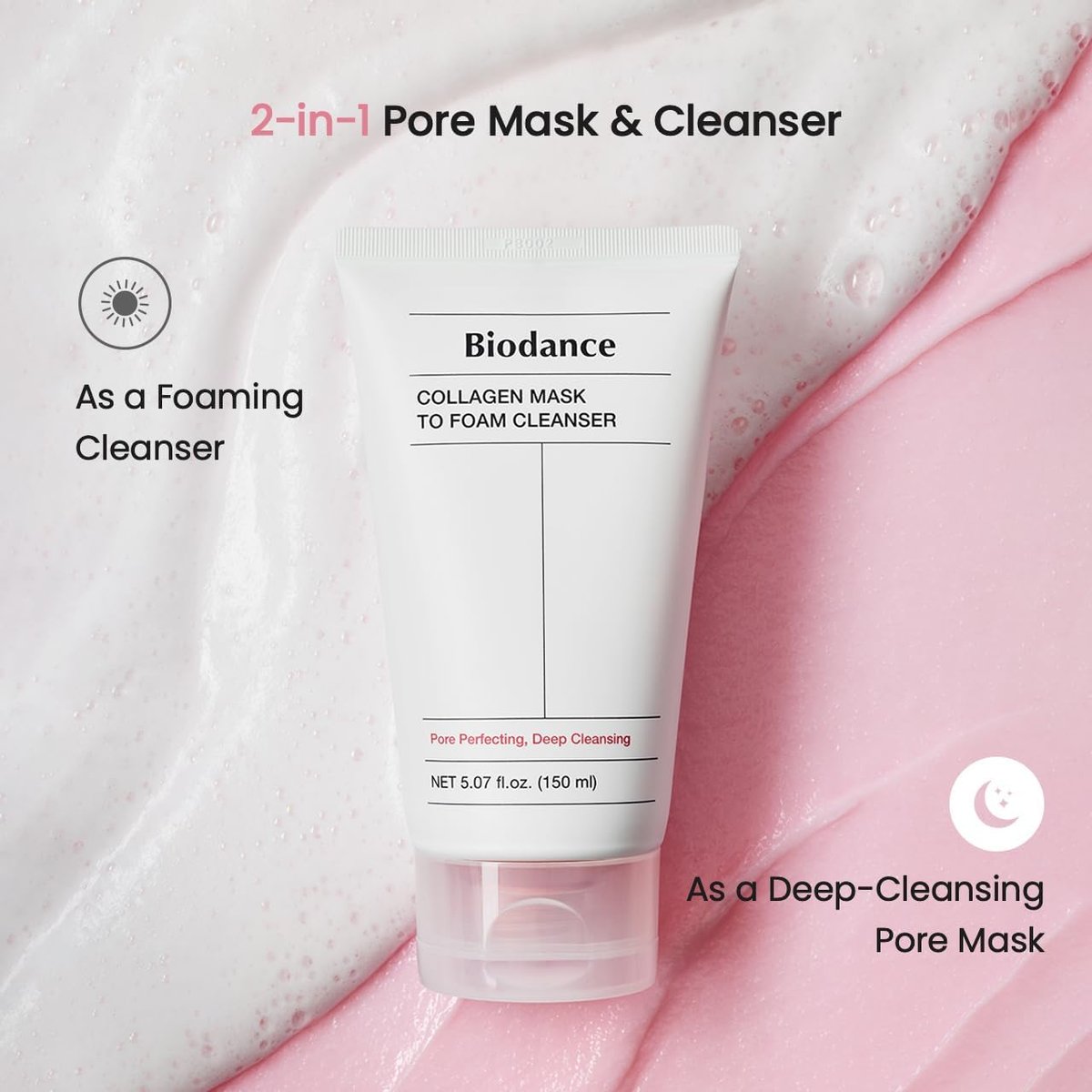 BIODANCE Collagen Mask To Foam Cleanser – 2-in-1 Pore Care & Hydrating Foaming Facial Cleanser for Sensitive Skin, Korean Skin Care, 5.07 fl. oz. (150 ml) - görsel 17