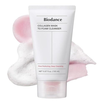 BIODANCE Collagen Mask To Foam Cleanser – 2-in-1 Pore Care & Hydrating Foaming Facial Cleanser for Sensitive Skin, Korean Skin Care, 5.07 fl. oz. (150 ml)