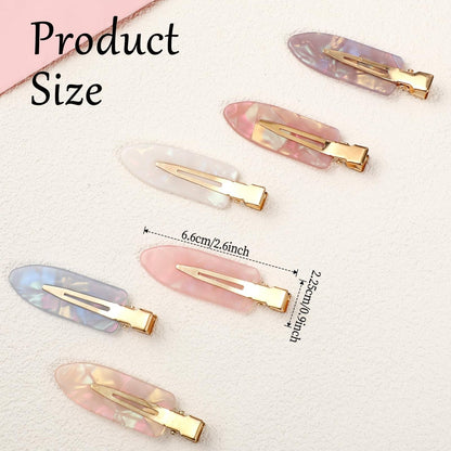 12 Pack No Crease Hair Clips - Colorful Flat Duckbill Clips for Women & Girls, Creaseless Hair Barrette Alligator Clips for Salon Hairstyling